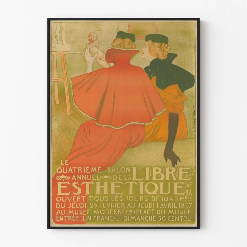 1897 neljännen vuosittaisen vapaasti estetiikan näyttelyn vintage juliste