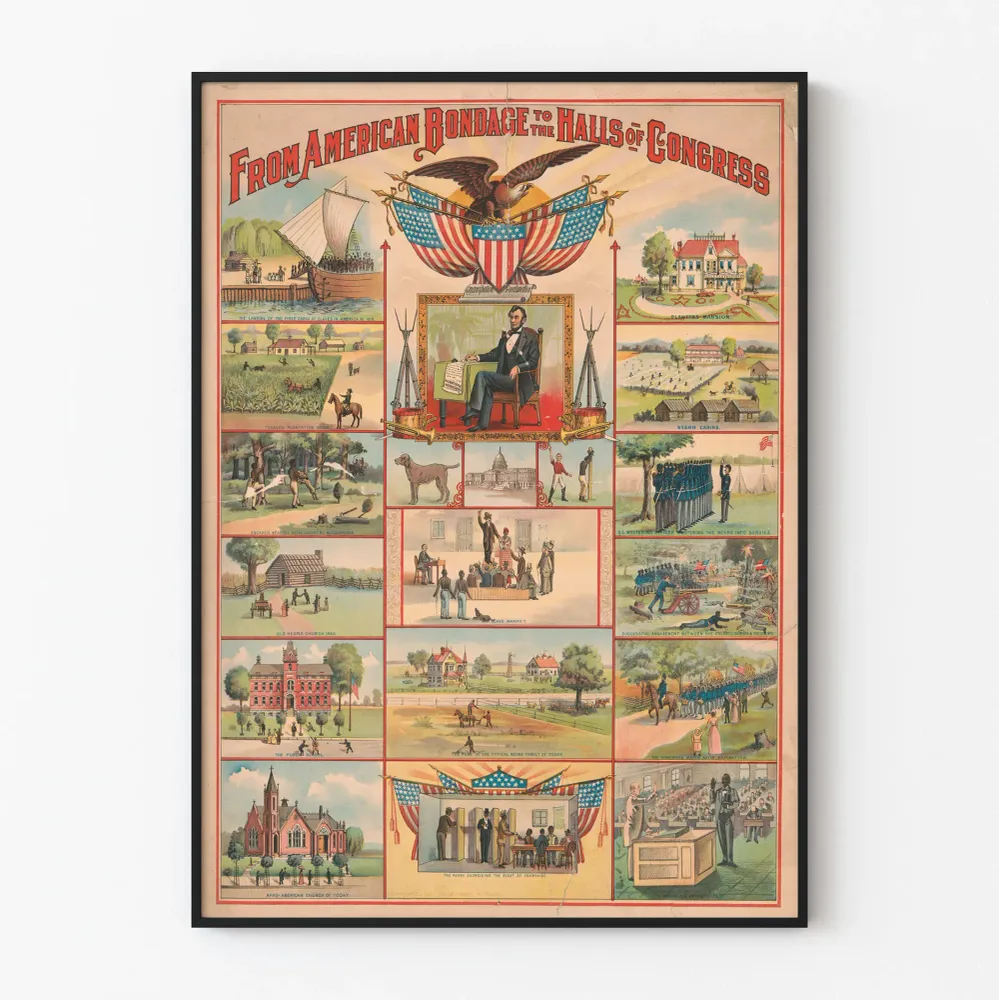 Amerikkalainen historiallinen juliste: Orjuudesta kongressiin