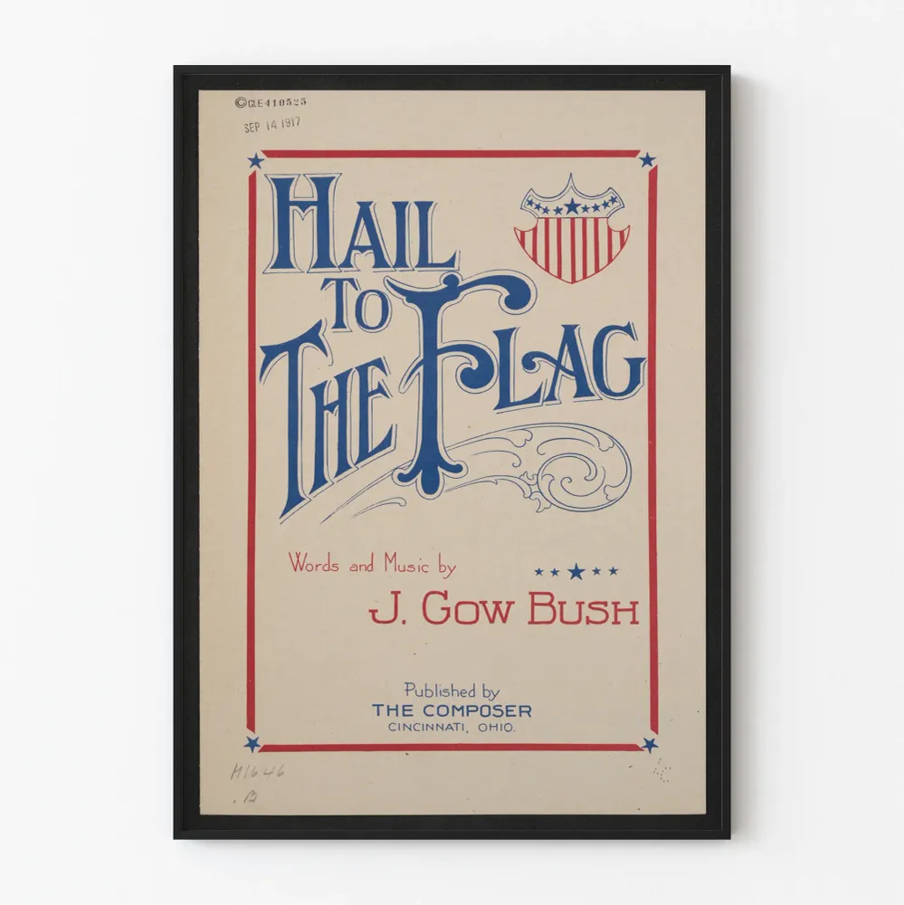 Amerikkalainen patriotinen vintagejuliste Hail to Flag