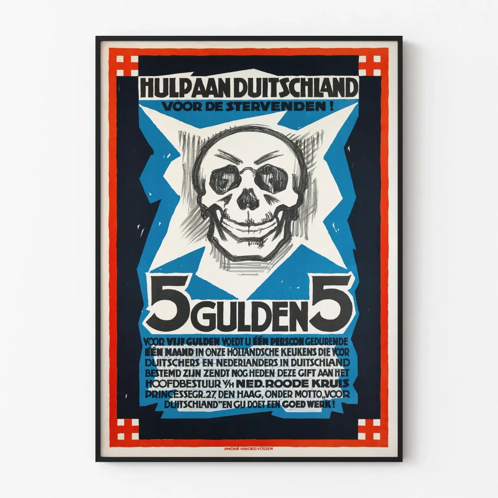 André Vander Vossenin vintage- juliste solidaarisuudesta Hulp Aan Deutschland