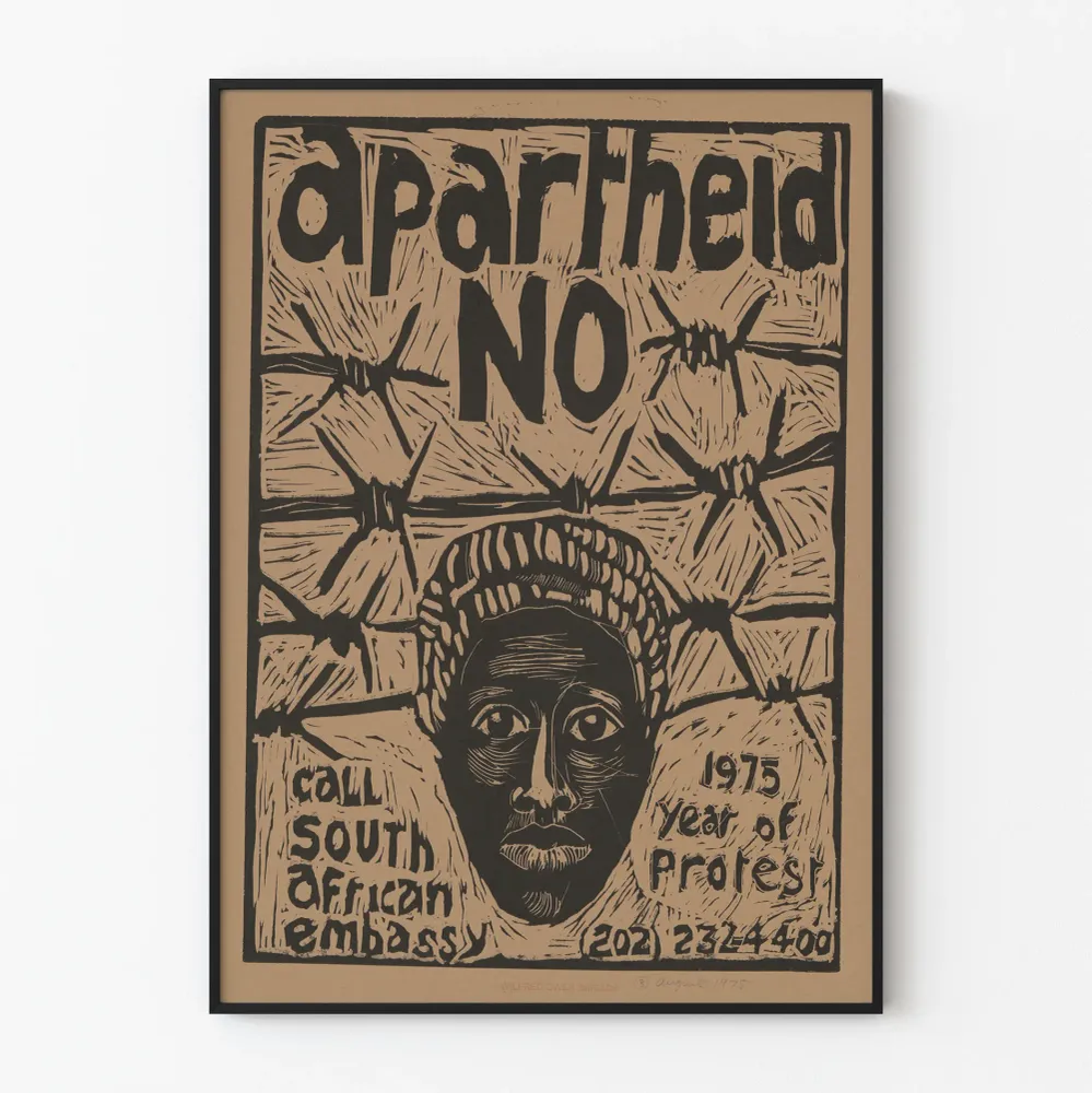 Apartheidin vastustusjuliste – Sitoutunut seinäkoristelu Artem Legrand