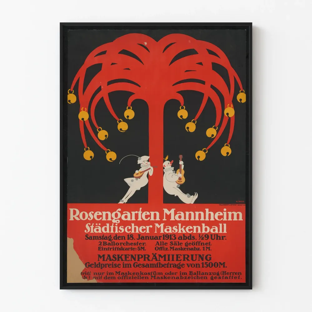 Art Déco -juliste Rosengarten Mannheim Maskenball 1913