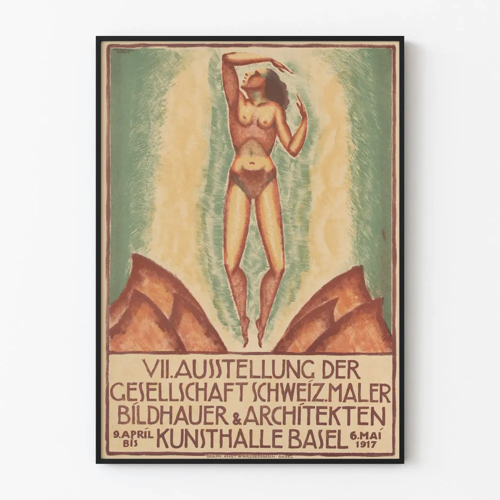 Art Déco -juliste Sveitsin taidenäyttelystä Baselissa Kunsthallessä 1917