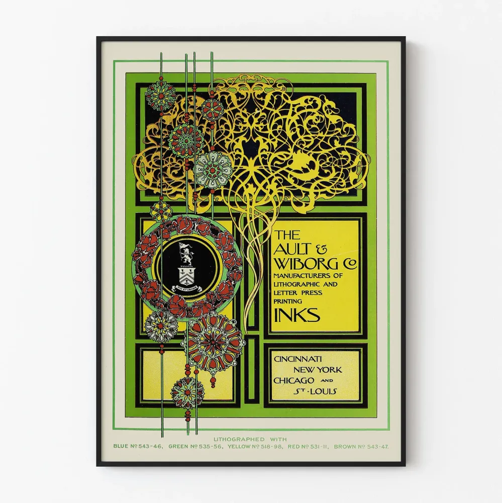 Art Nouveau -juliste Ault & Wiborg - Vintage-seinäkoristelu