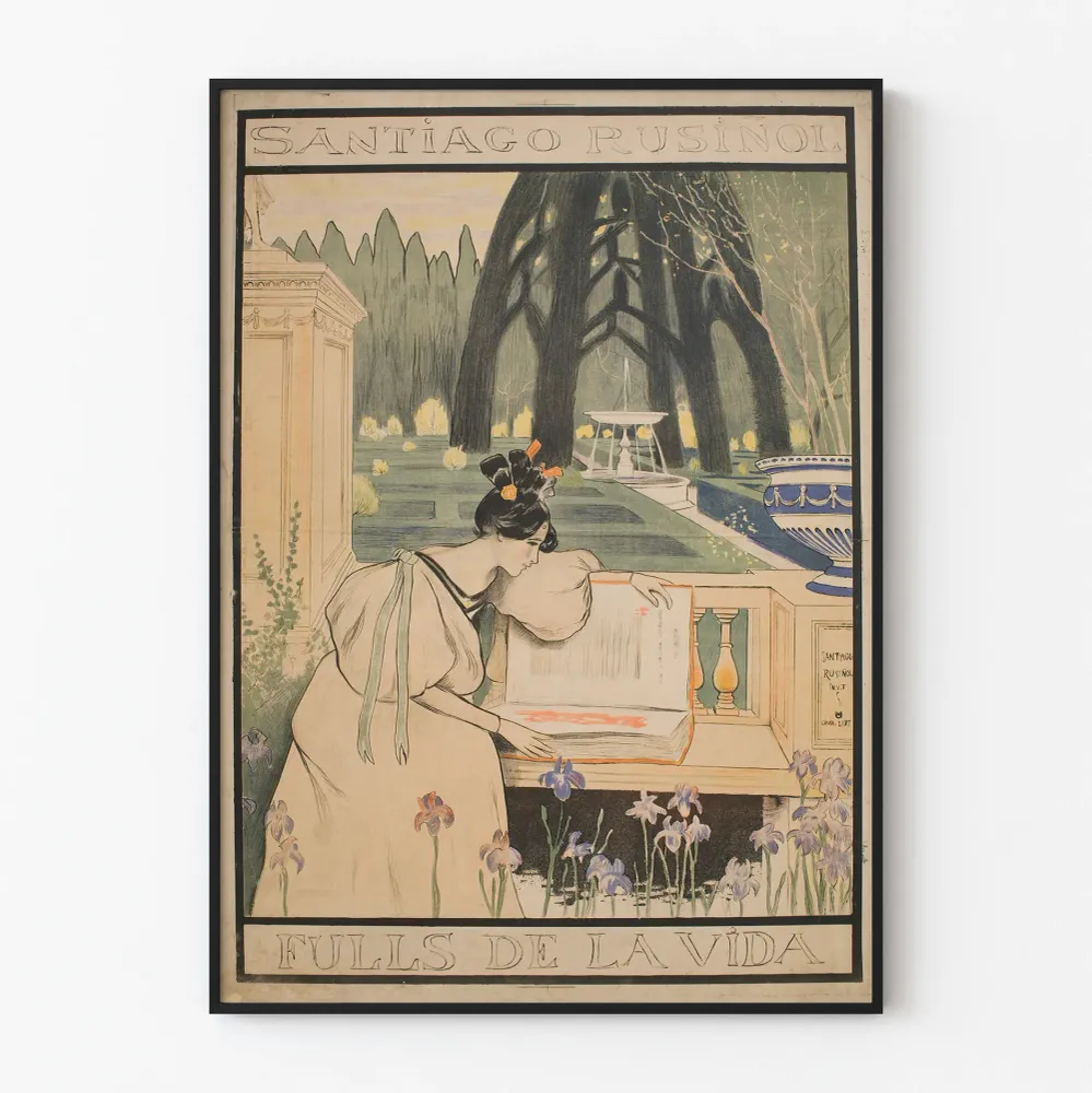 Art Nouveau -juliste 'Fulls de la Vida' teokselta Santiago Rusiñol
