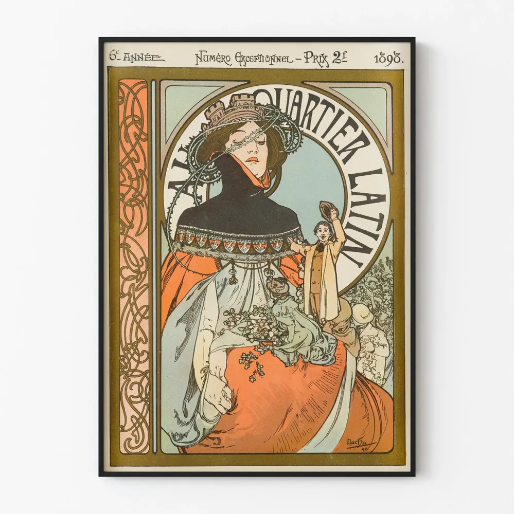 Art Nouveau -juliste Latinin kaupunginosassa 1898