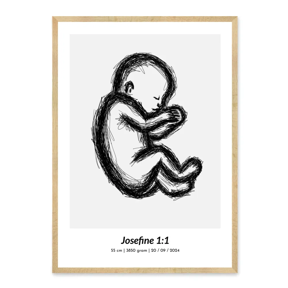 Baby print - design din egen 1:1 plakat af din nyfødte baby