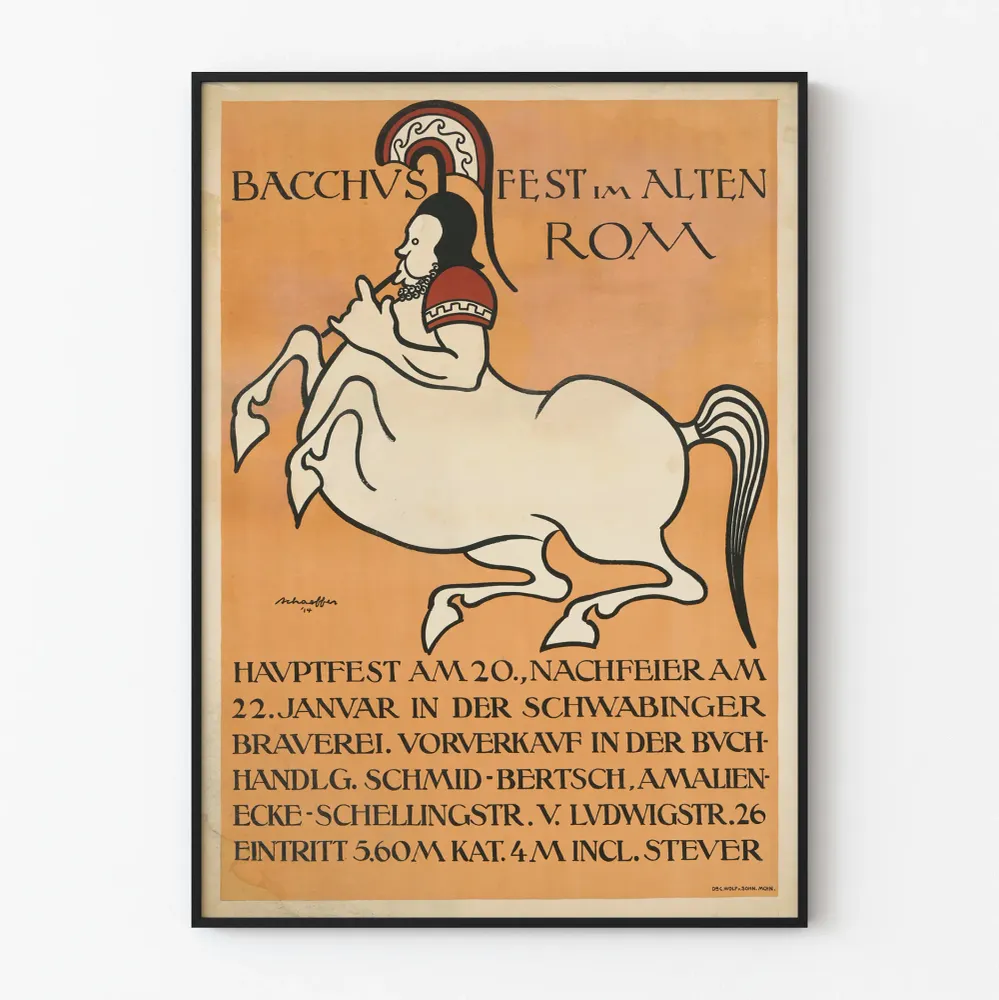 Bacchus Fest juliste muinaisessa Roomassa - vintage-tapahtumien seinäkoristelu
