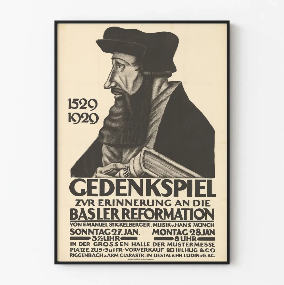 Baselin reformaation 1529-1929 muistolevystysjuliste