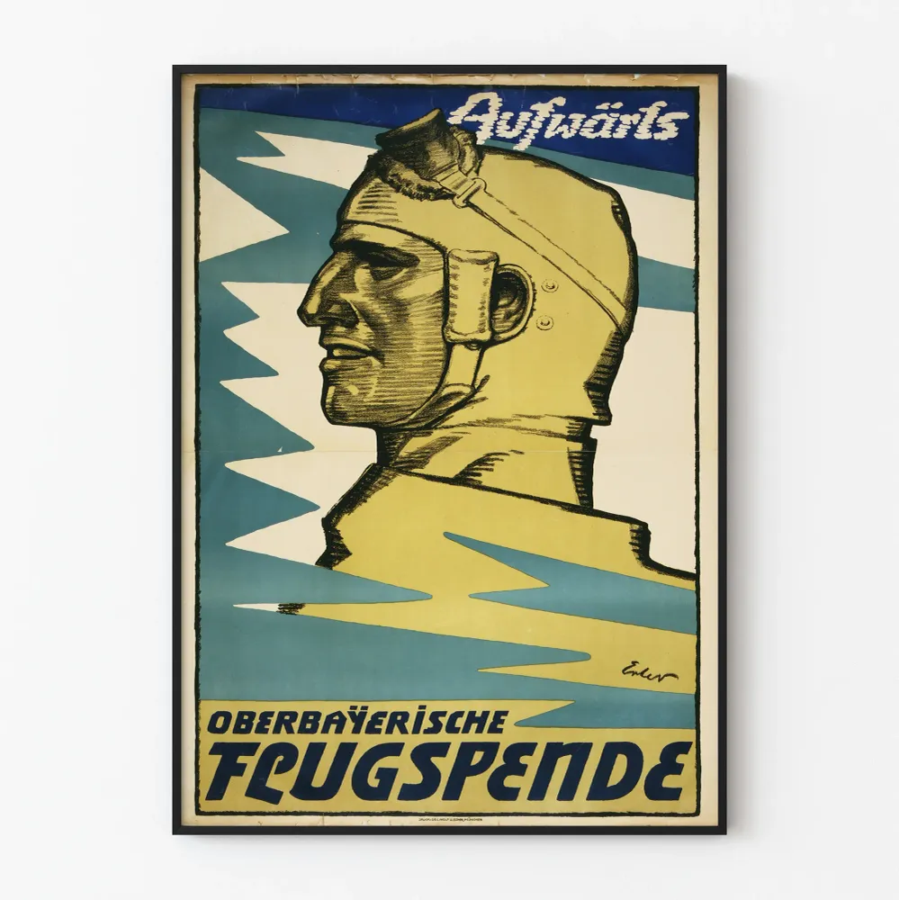 Bavariailmailun vintagejuliste Aufwärts Oberbayerische Flugspende