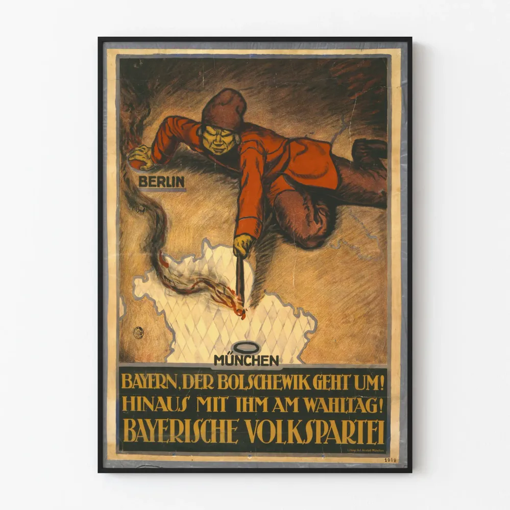 Bavariankielinen bolševismia vastaan propagandajuliste 1919