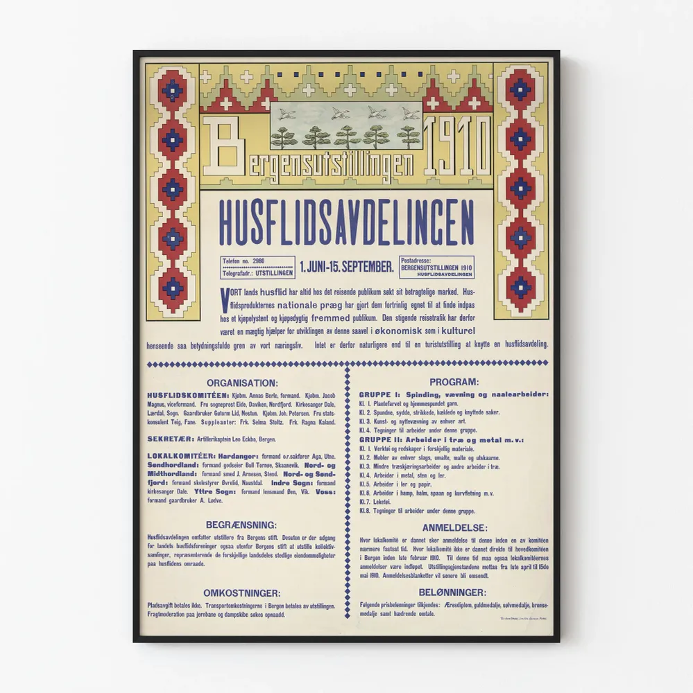 Bergensutstillingen 1910 Juliste Edition Husflidsavdelingen