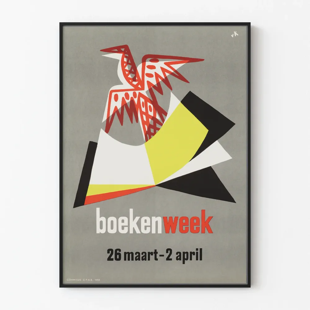 Boekenweek 1955 - Vintage seinäkoristejuliste