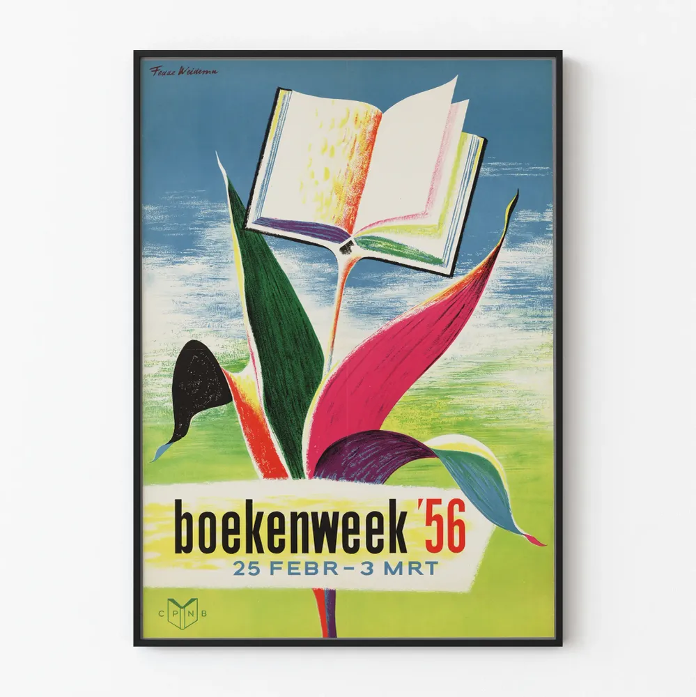 Boekenweek 1956 Juliste Kuvaus Kukka ja Kirja