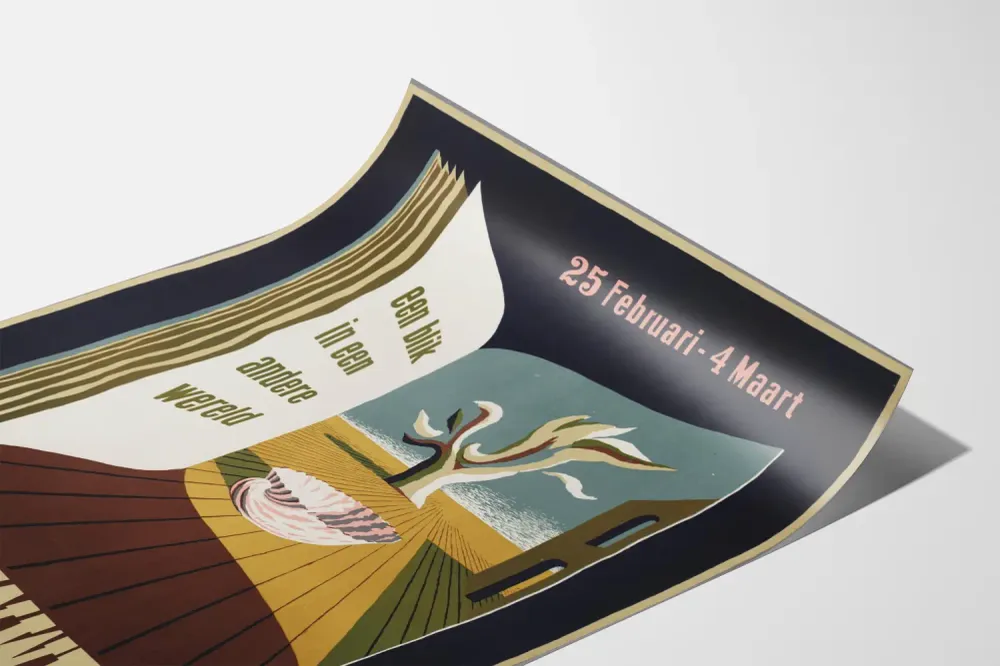 Boekenweek juliste 1950 - Katse toiseen maailmaan