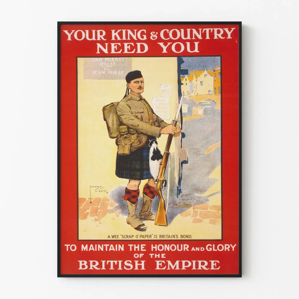Britannian armeijan vintage juliste kiltissä