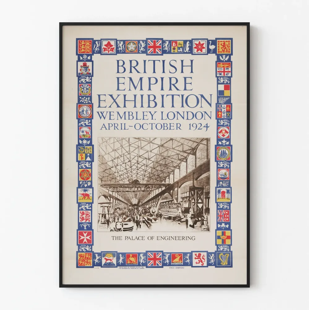 Britannian imperiumin näyttely Wembley 1924 - Vintage-seinäkoriste juliste