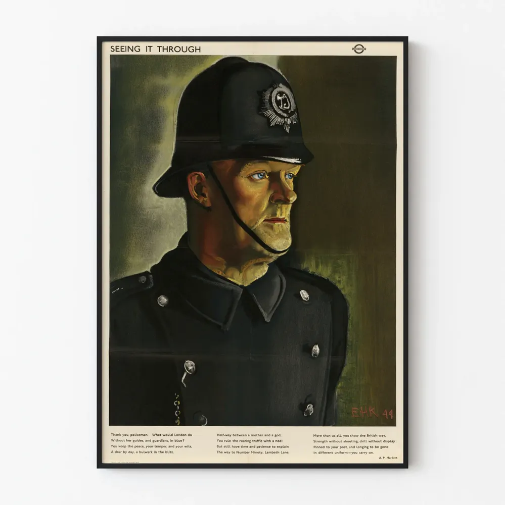 Britannian vanha poliisijuliste "Seeing It Through"