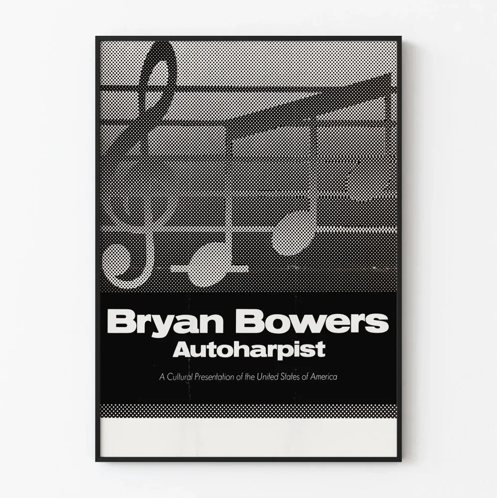 Bryan Bowers -autoharpisti juliste vintage-musiikki
