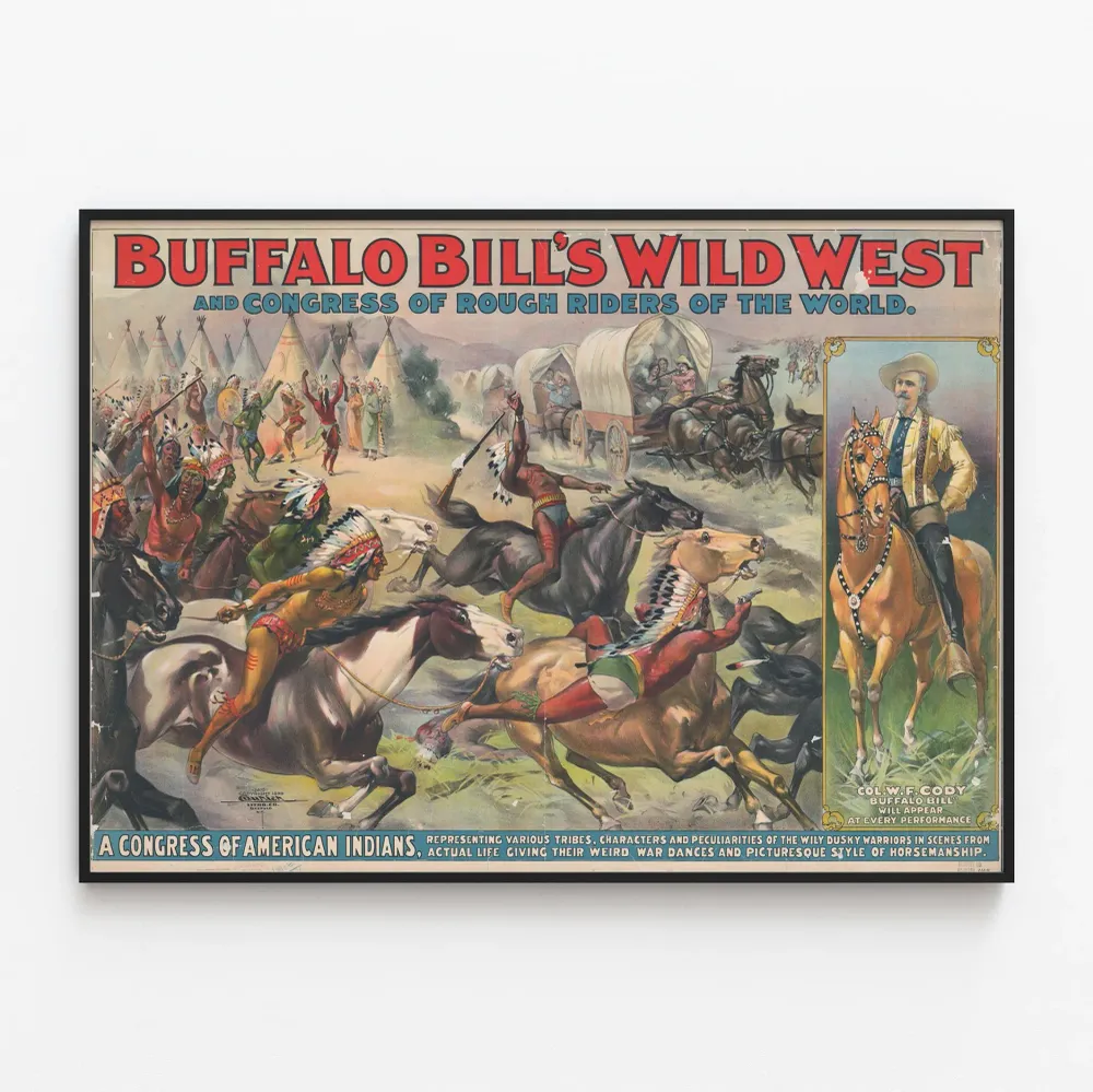 Buffalo Billin Wild West -juliste ja Lännen ratsastajain kongressi