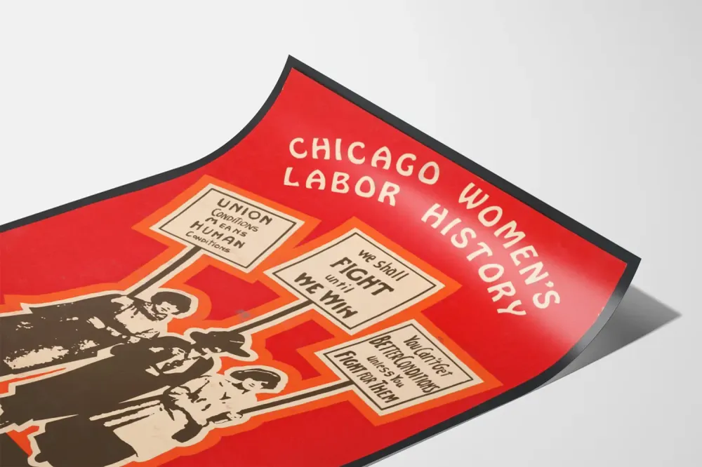 Chicago naisten työväen historian juliste - Sitoutunut seinäkoristelu