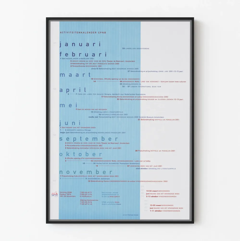 CPNB-toimintakalenteri 2001–2003 – Juliste seinätaidetta sisustukseen