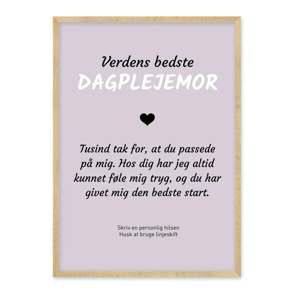 Dagplejemor plakat - afslutningsgave
