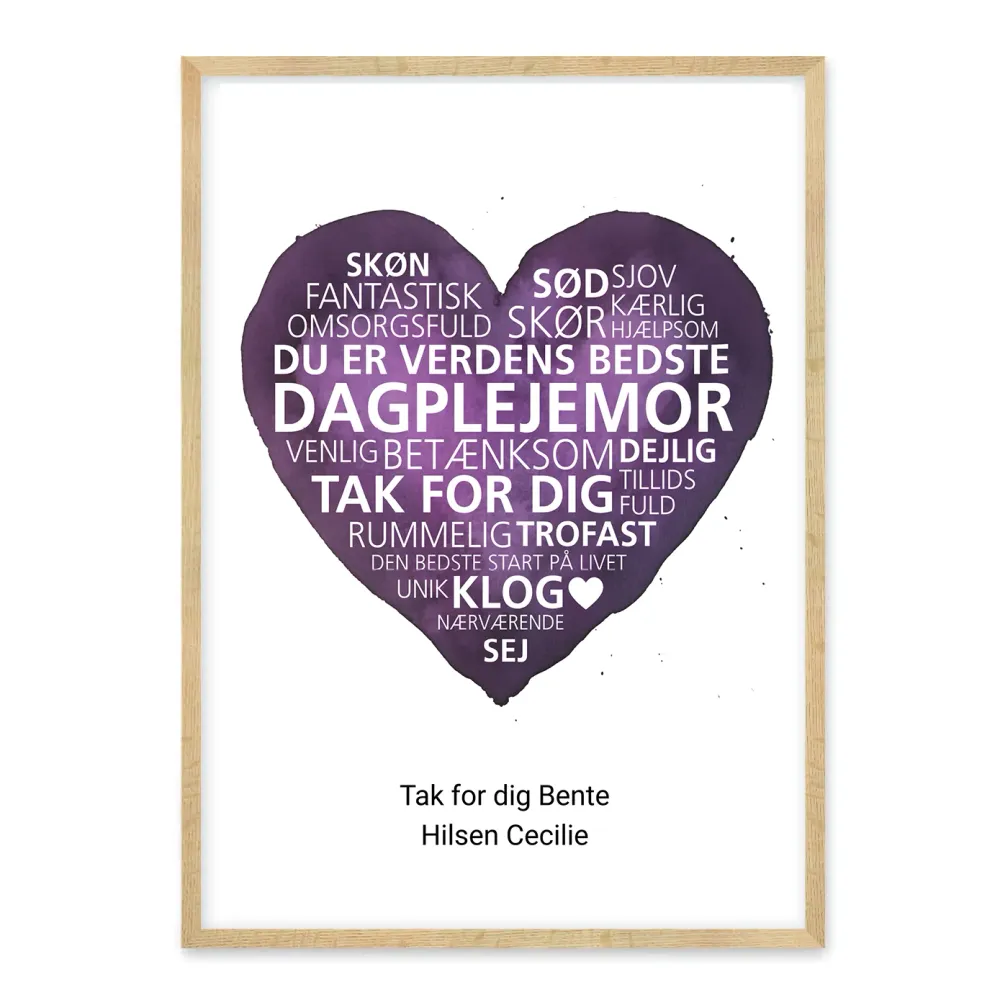 Dagplejemor - Verdens bedste - Design selv plakat