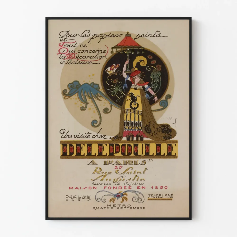 Delepoulle vintagejuliste seinäkoristukseen ja tapetteihin