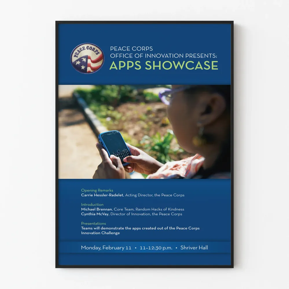 Esittelyjuliste Apps Showcase Peace Corps