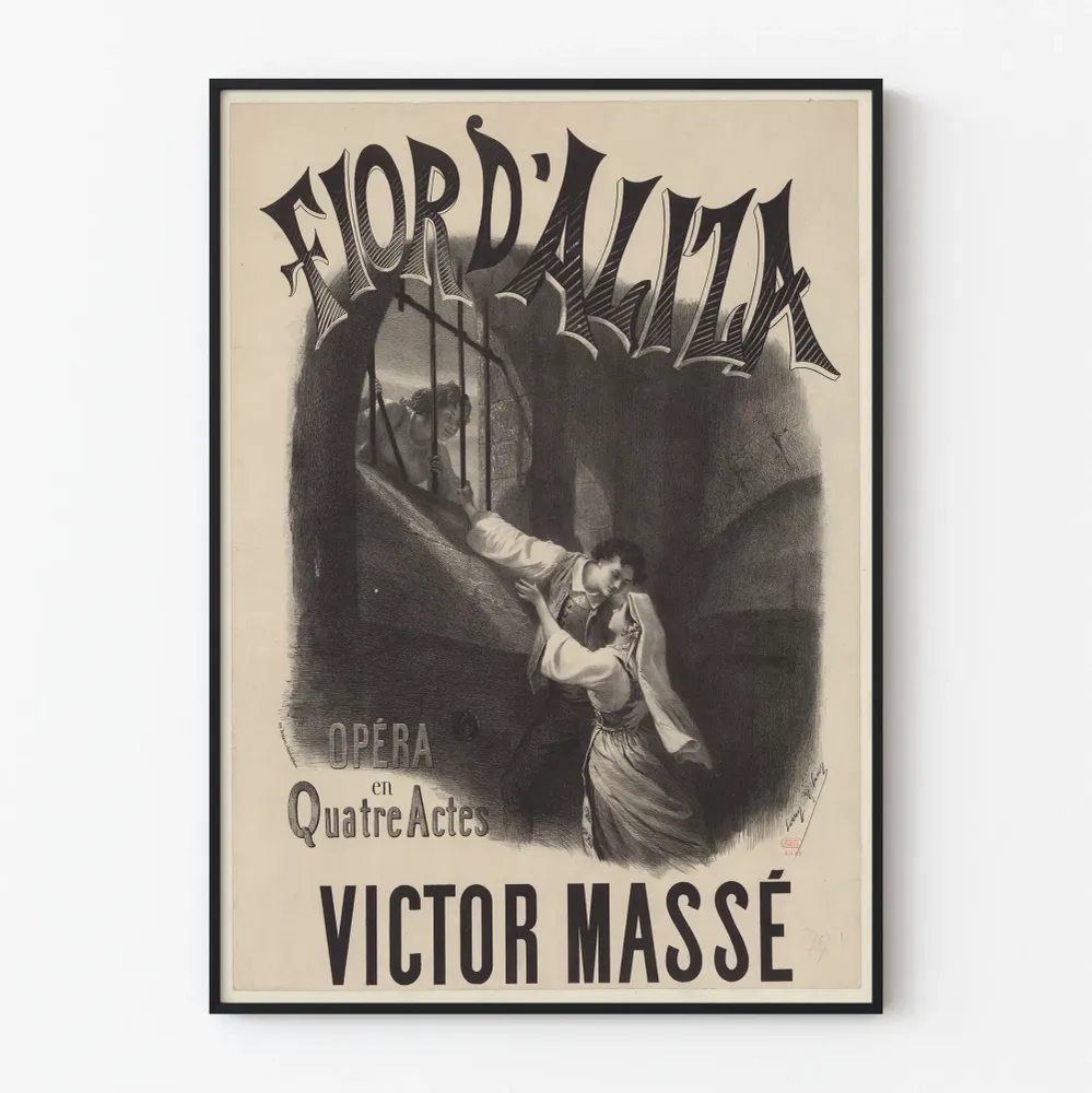 Fior d'Aliza -vintagejuliste Victor Massén neljäosaisesta oopperasta