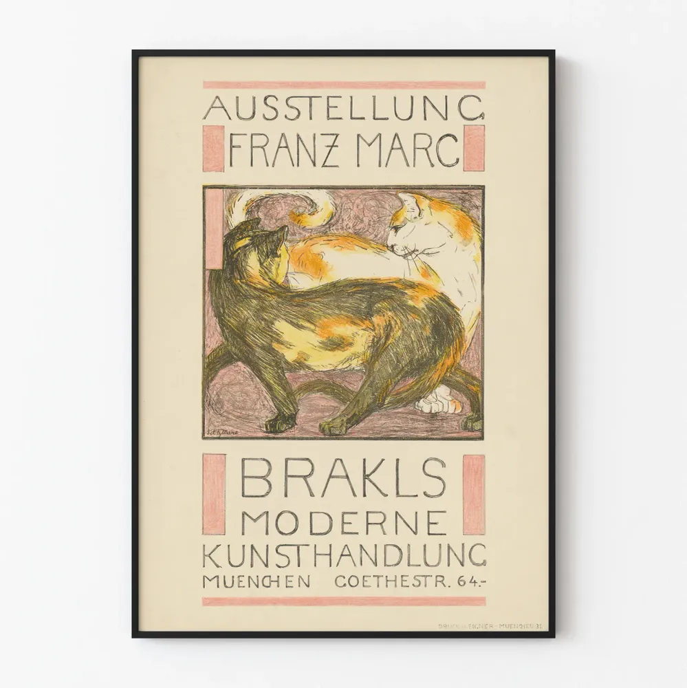 Franz Marc -näyttelyjuliste Brakls Kunsthandlung München