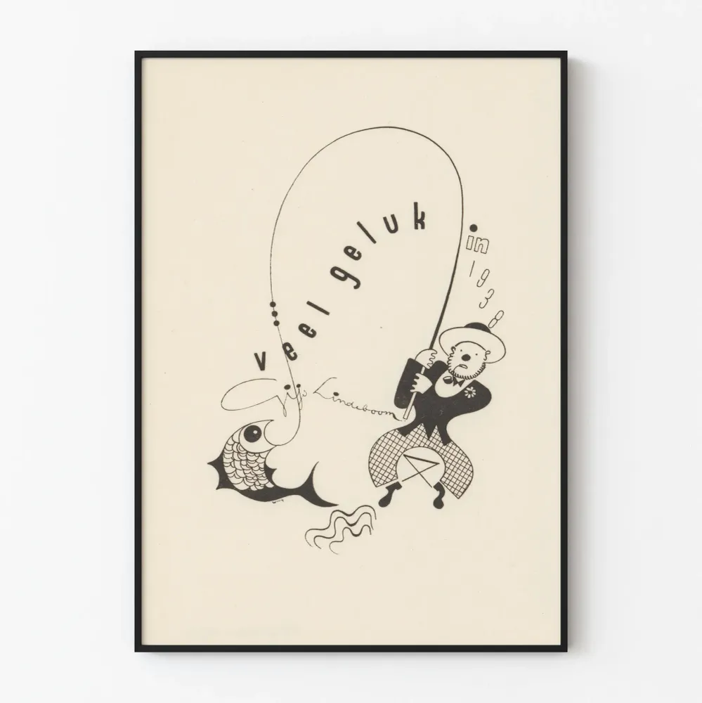 Gijs Lindeboomin 1938 vuoden vintage-onnittelujuliste