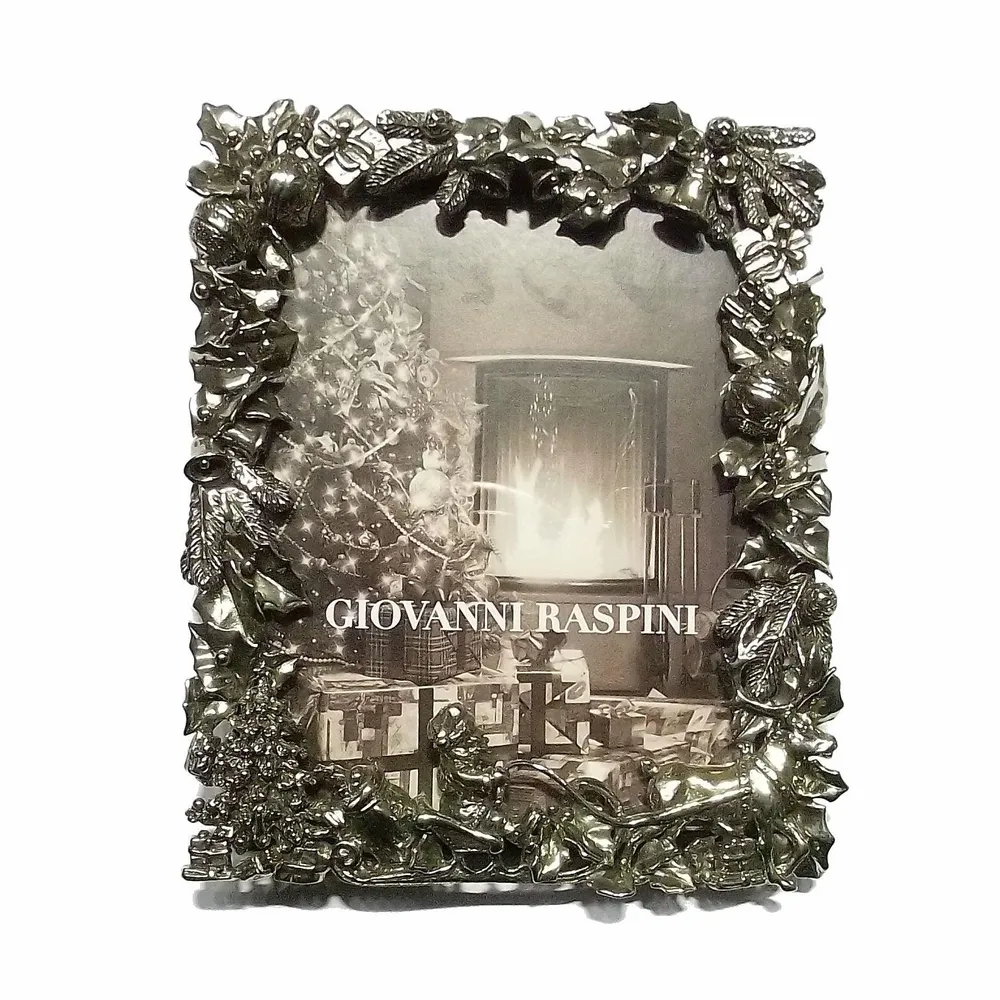 Giovanni Raspini jouluvalokuvakehys 9x11cm valkoinen pronssi B0197