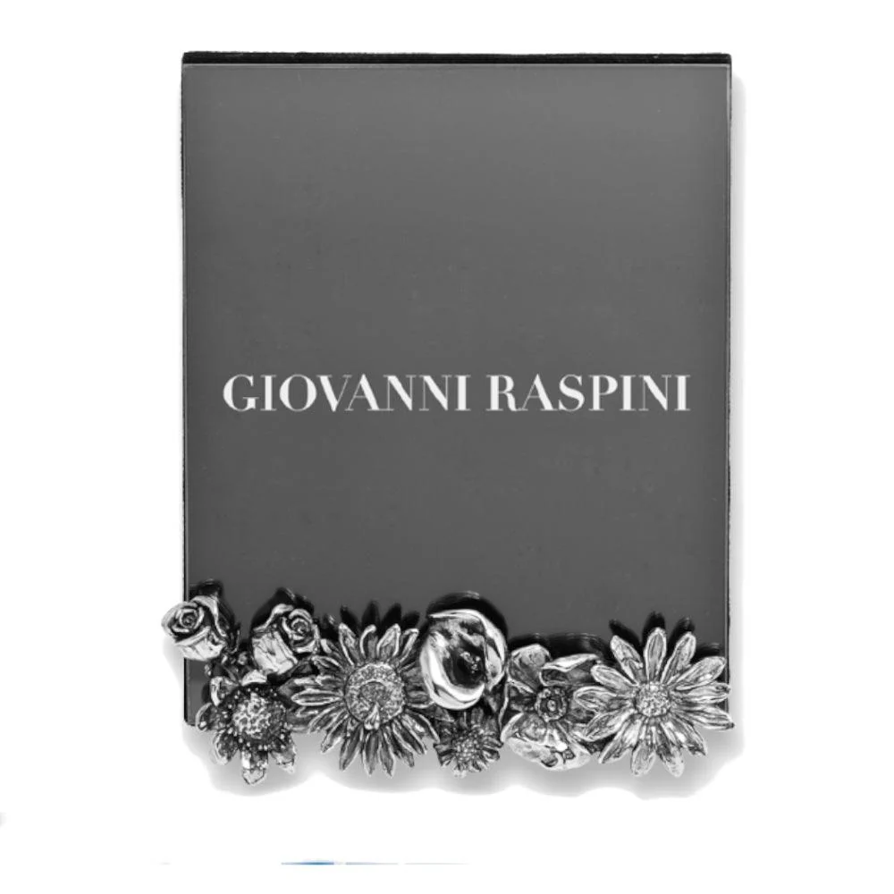 Giovanni Raspini pieni lasi Kukkakehys 12x15cm valkoinen pronssi B0355