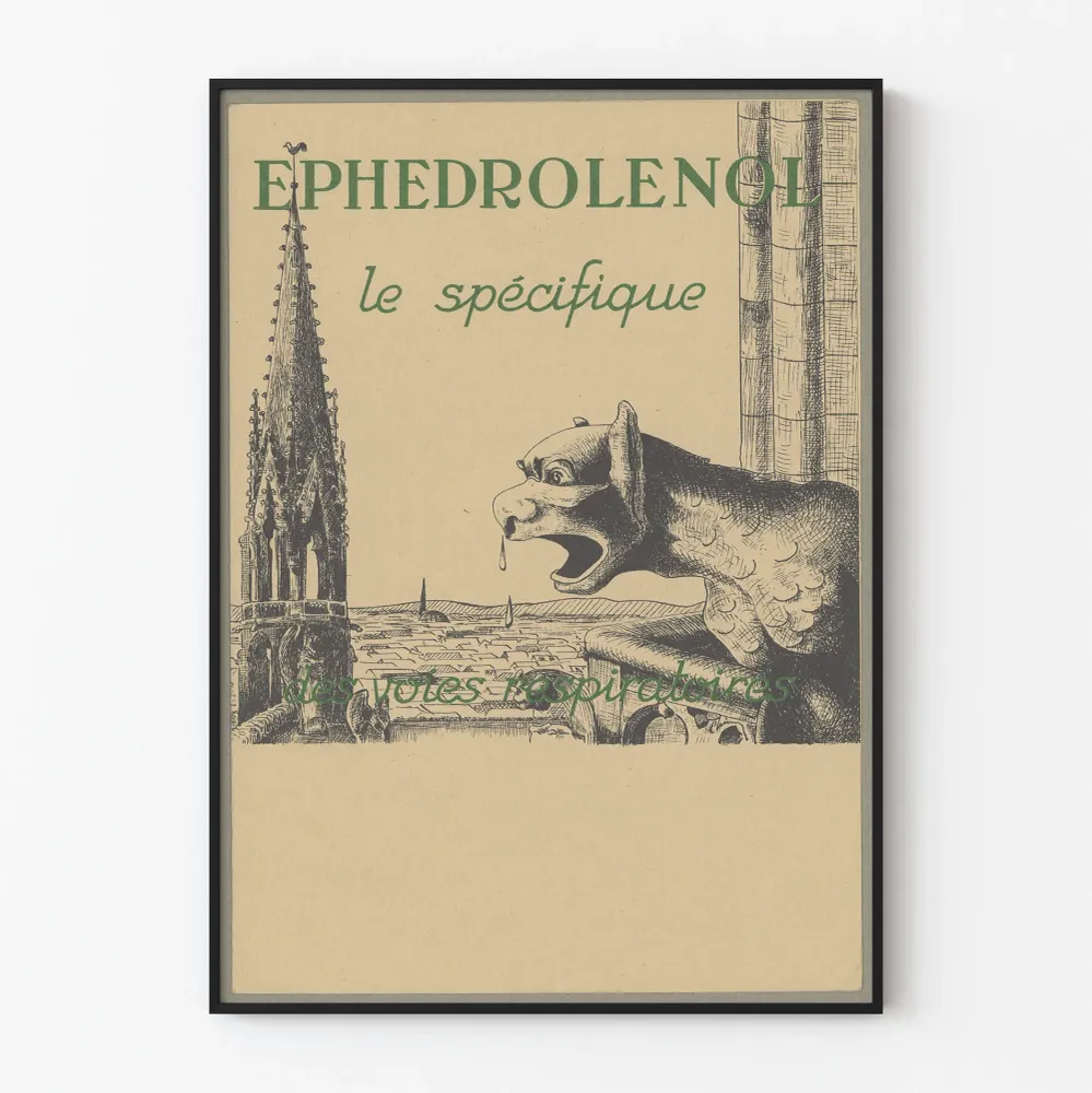 Grafiikkajuliste raatelista ja katedraalista seinäkoristeeksi vintage-tyylinen