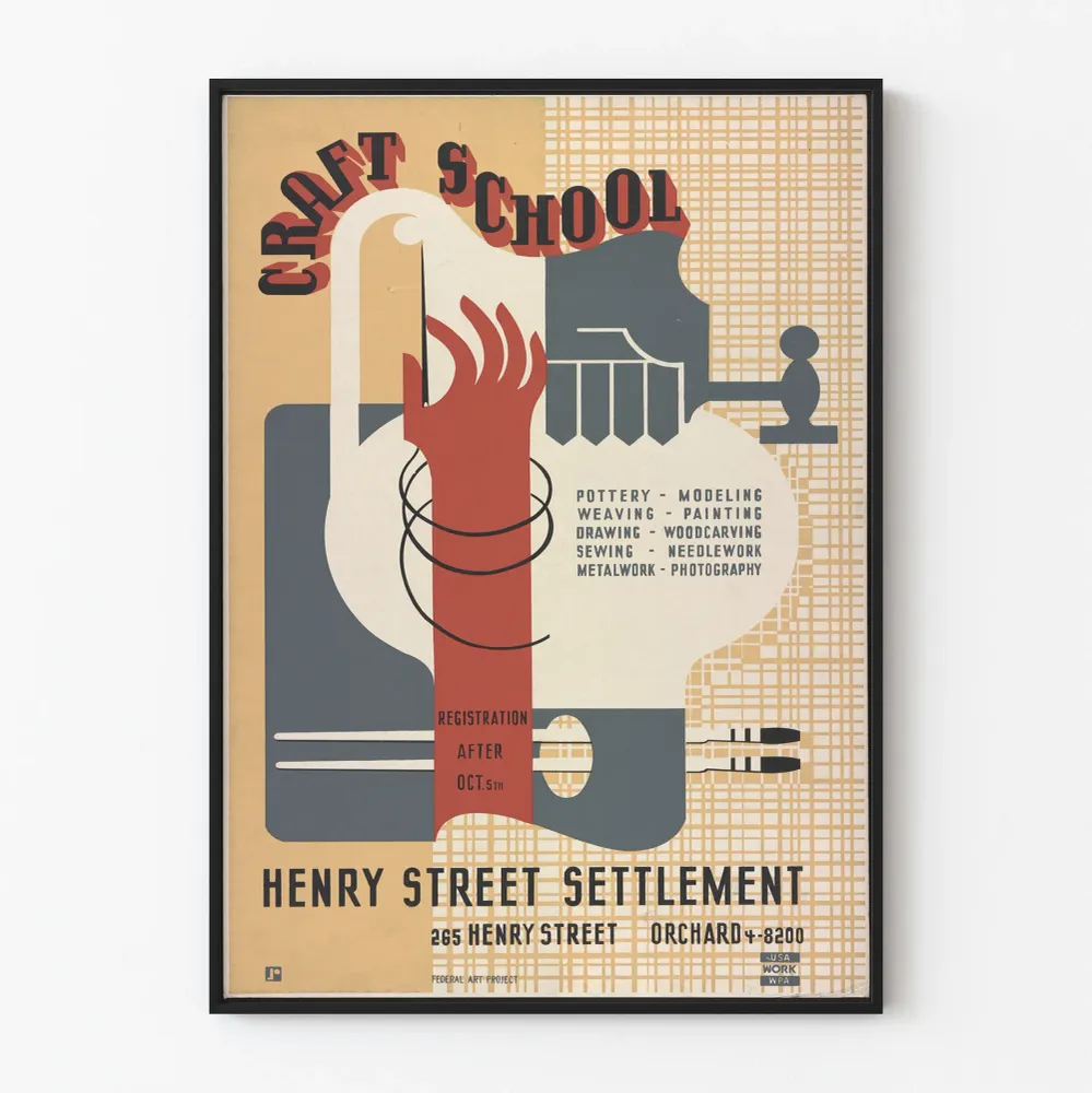 Henry Street Settlementin vintage käsityöjuliste