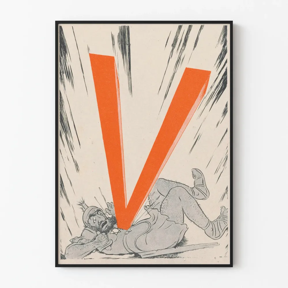 Historiallinen antisemitistinen juliste propagandakirjaimella V