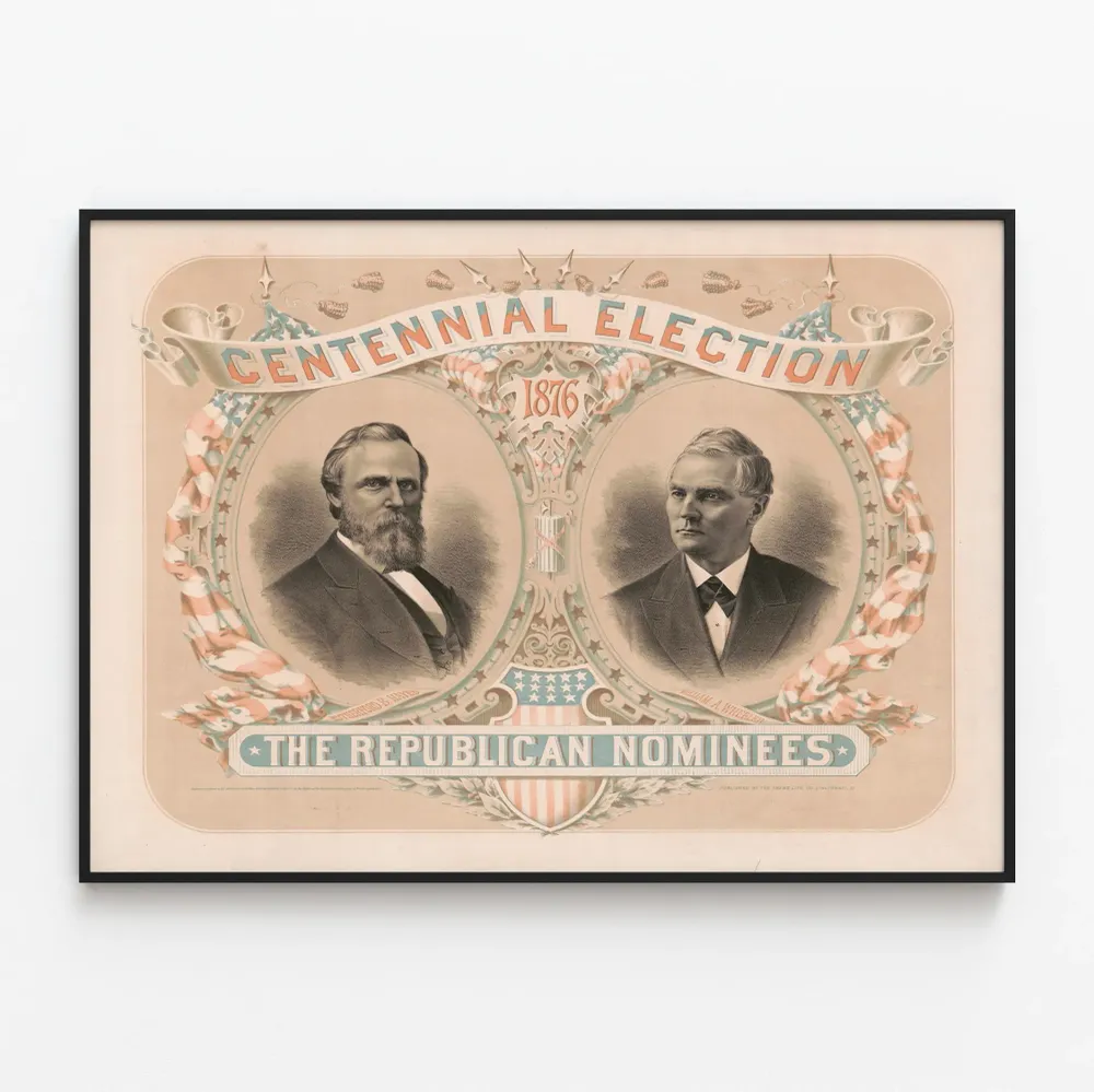 Historiallinen juliste 100-vuotisvaali 1876 - Vapaamieliset ehdokkaat