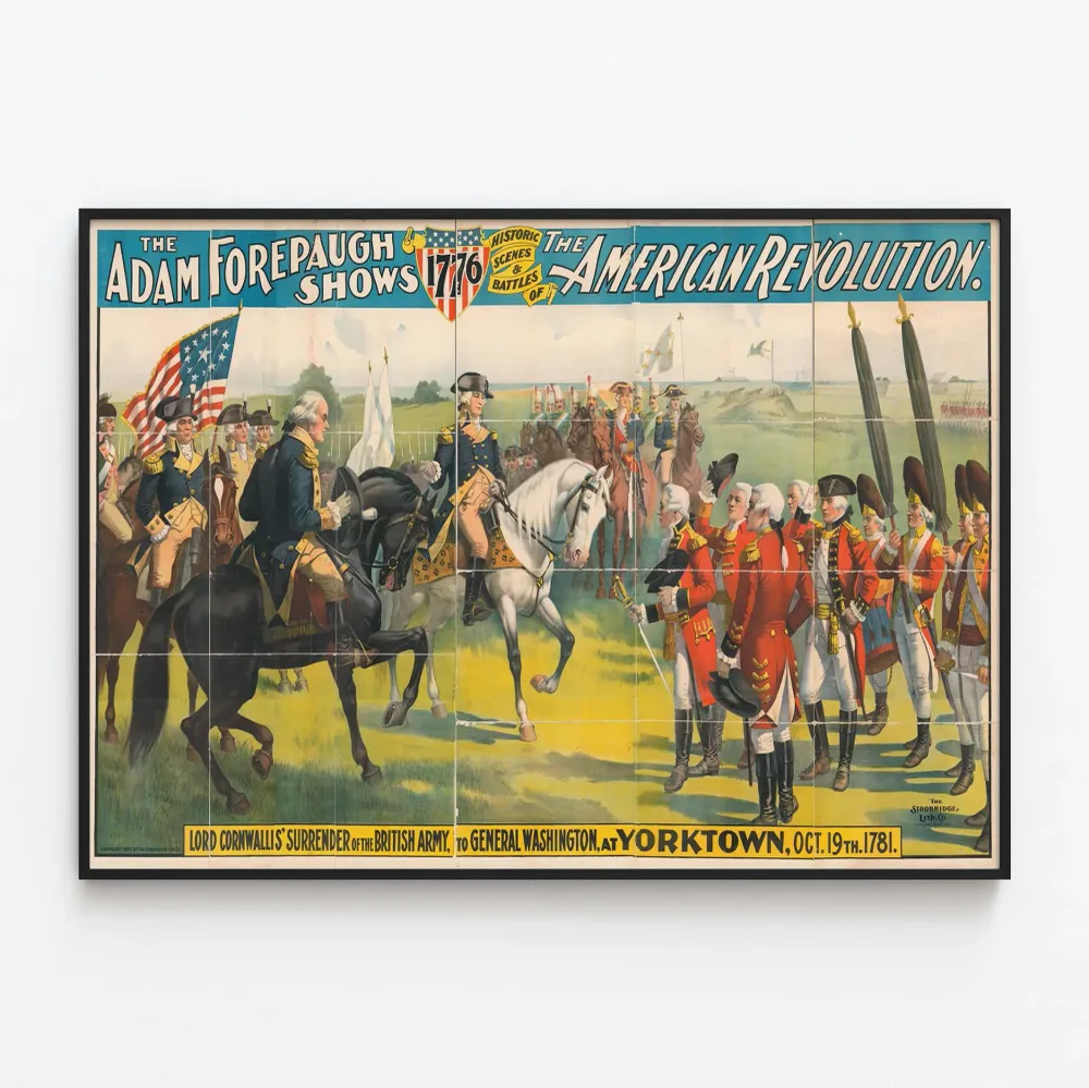 Historiallinen juliste: Lord Cornwallisin antautuminen Yorktownissa 1781