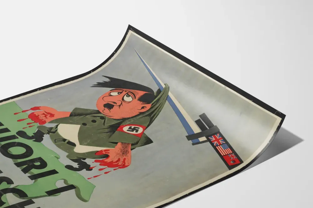Historiallinen propagandajuliste Fuori I Tedeschi