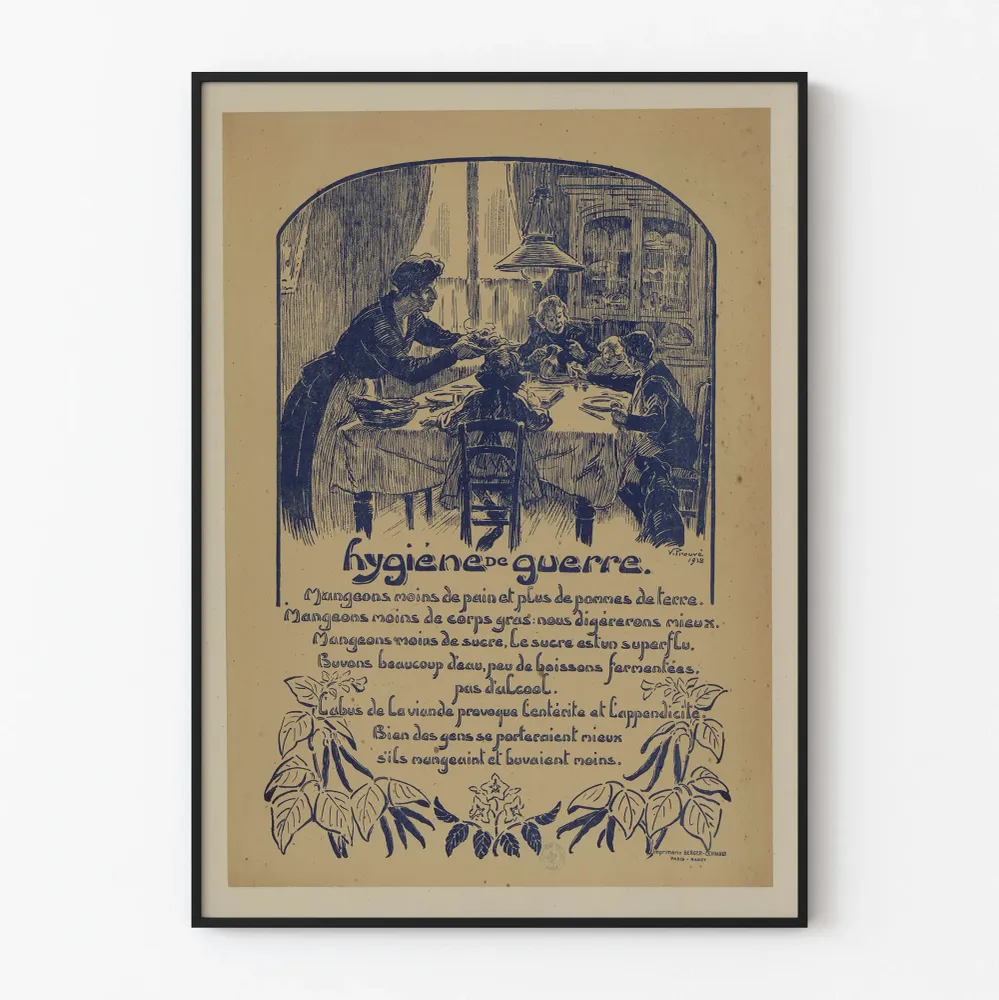 Historiallinen sodan hygienian vintagejuliste – Seinän koristelu