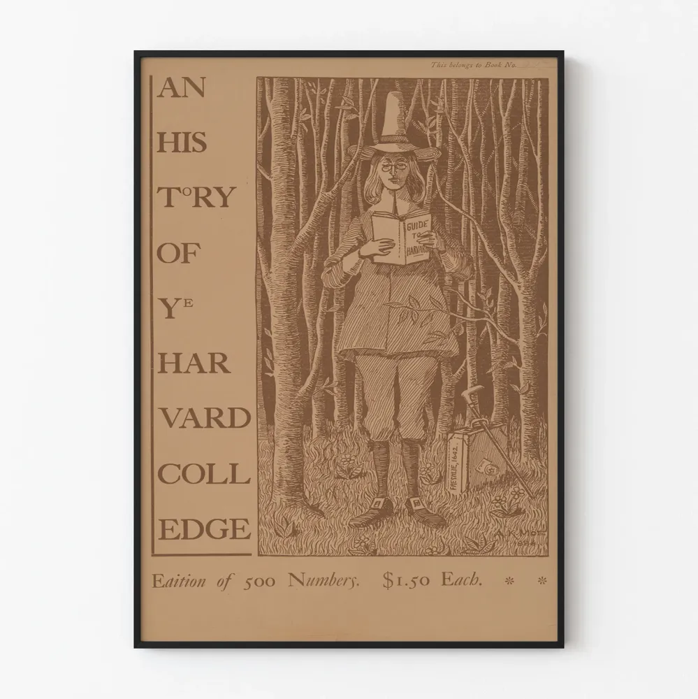 Historiallinen vintagejuliste Harvard College
