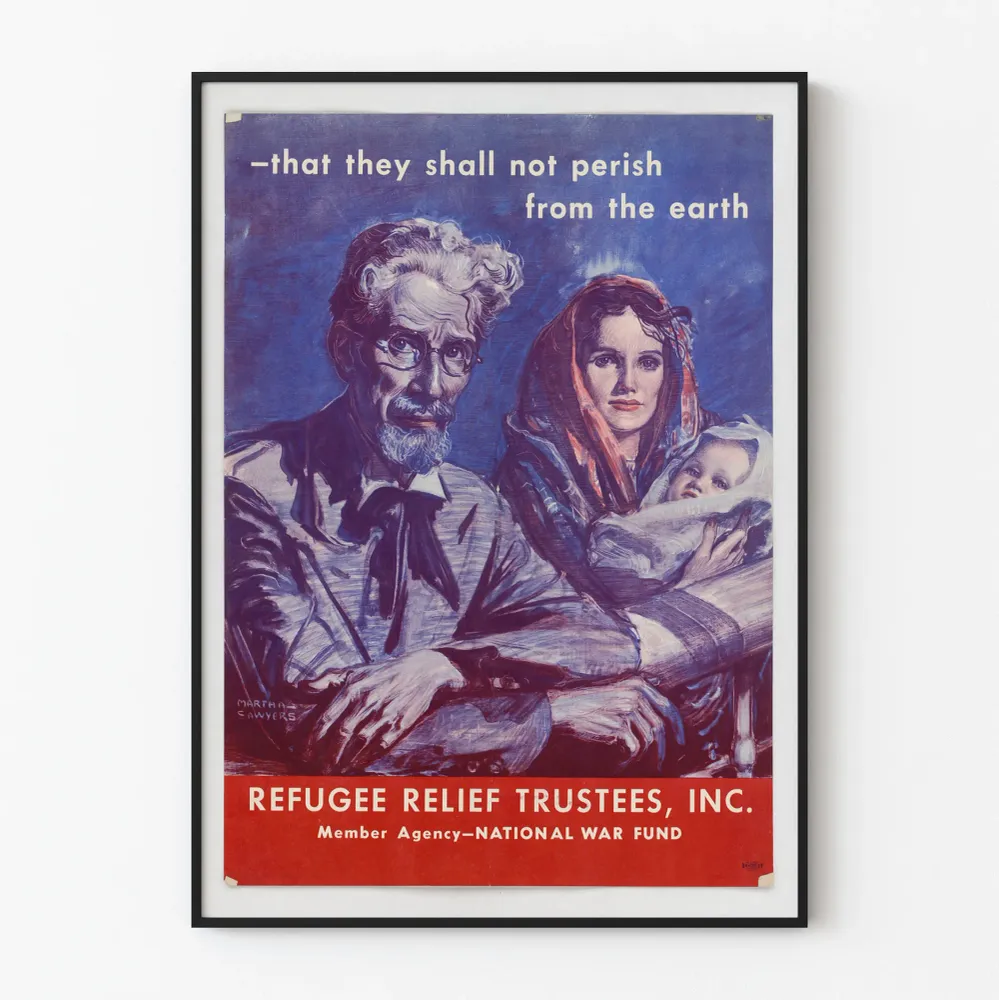 Humanitaarinen juliste vintage Pakolaisavun luottamushenkilöt