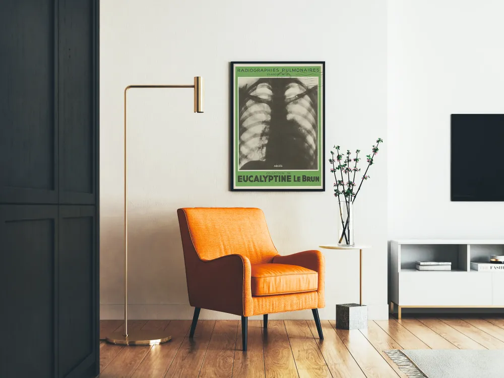 Ilmakuva keuhkokuva - paise - lääketieteellinen seinäkoriste vintage-tyylinen Poster