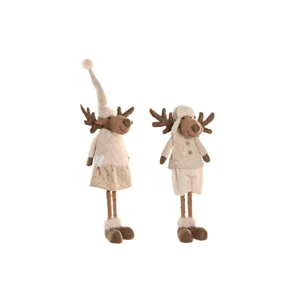 Joulukuusenpallo Home ESPRIT Valkoinen Beige 25 x 18 x 44 cm (2 osaa)