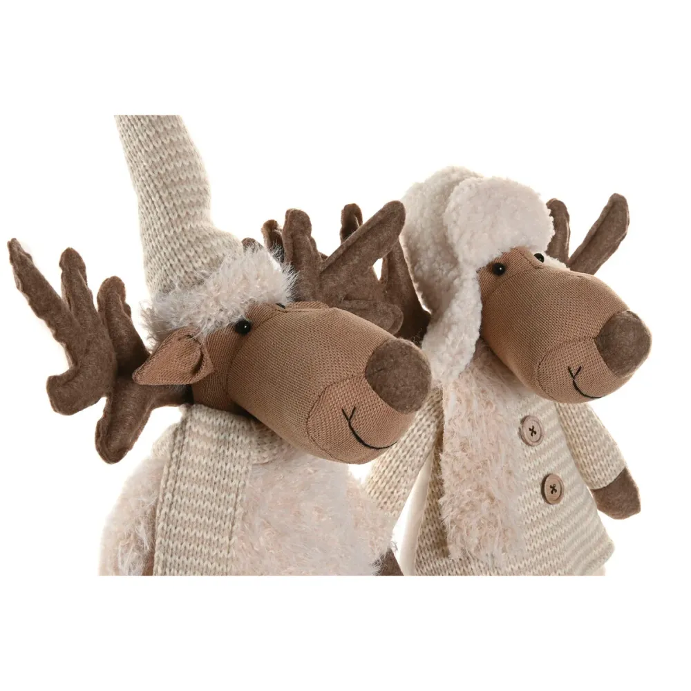 Joulukuusenpallo Home ESPRIT Valkoinen Beige 25 x 18 x 44 cm (2 osaa)