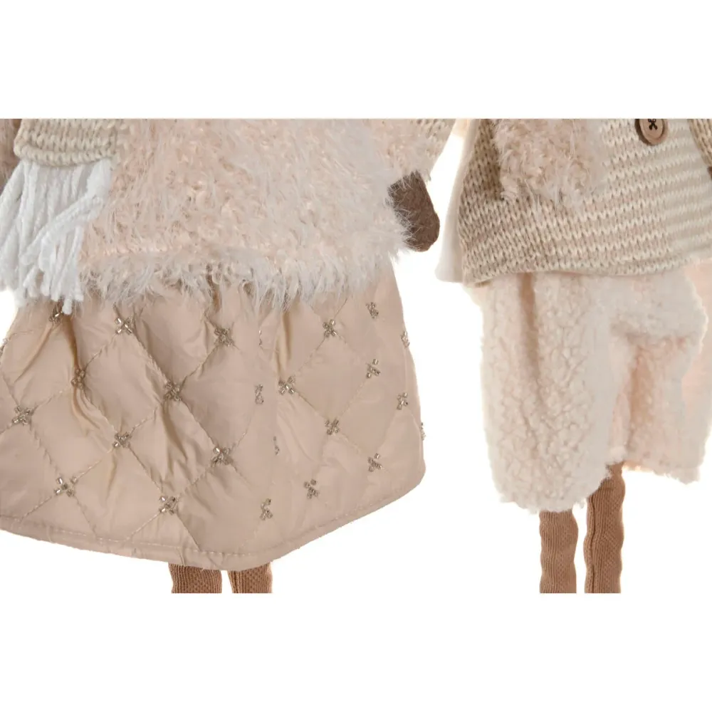 Joulukuusenpallo Home ESPRIT Valkoinen Beige 25 x 18 x 44 cm (2 osaa)
