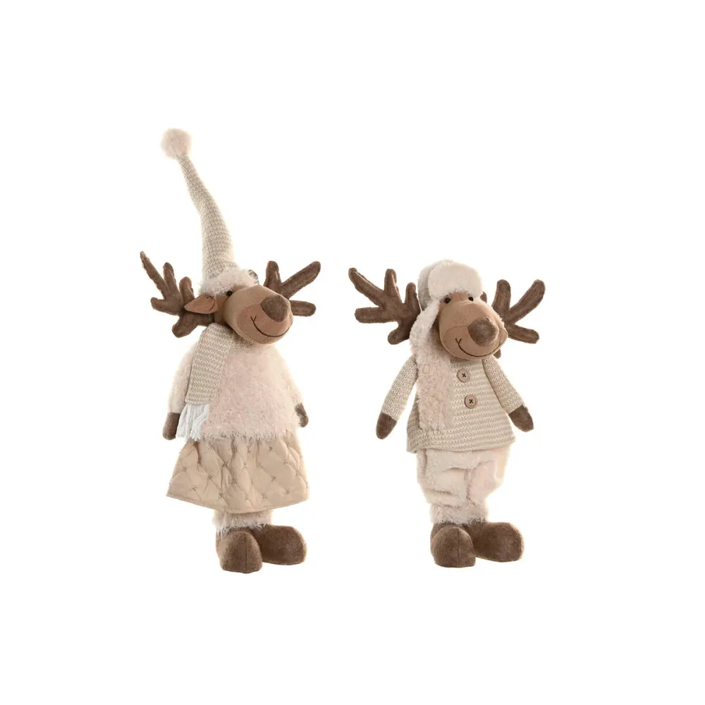 Joulukuusenpallo Home ESPRIT Valkoinen Beige 25 x 18 x 44 cm (2 osaa)