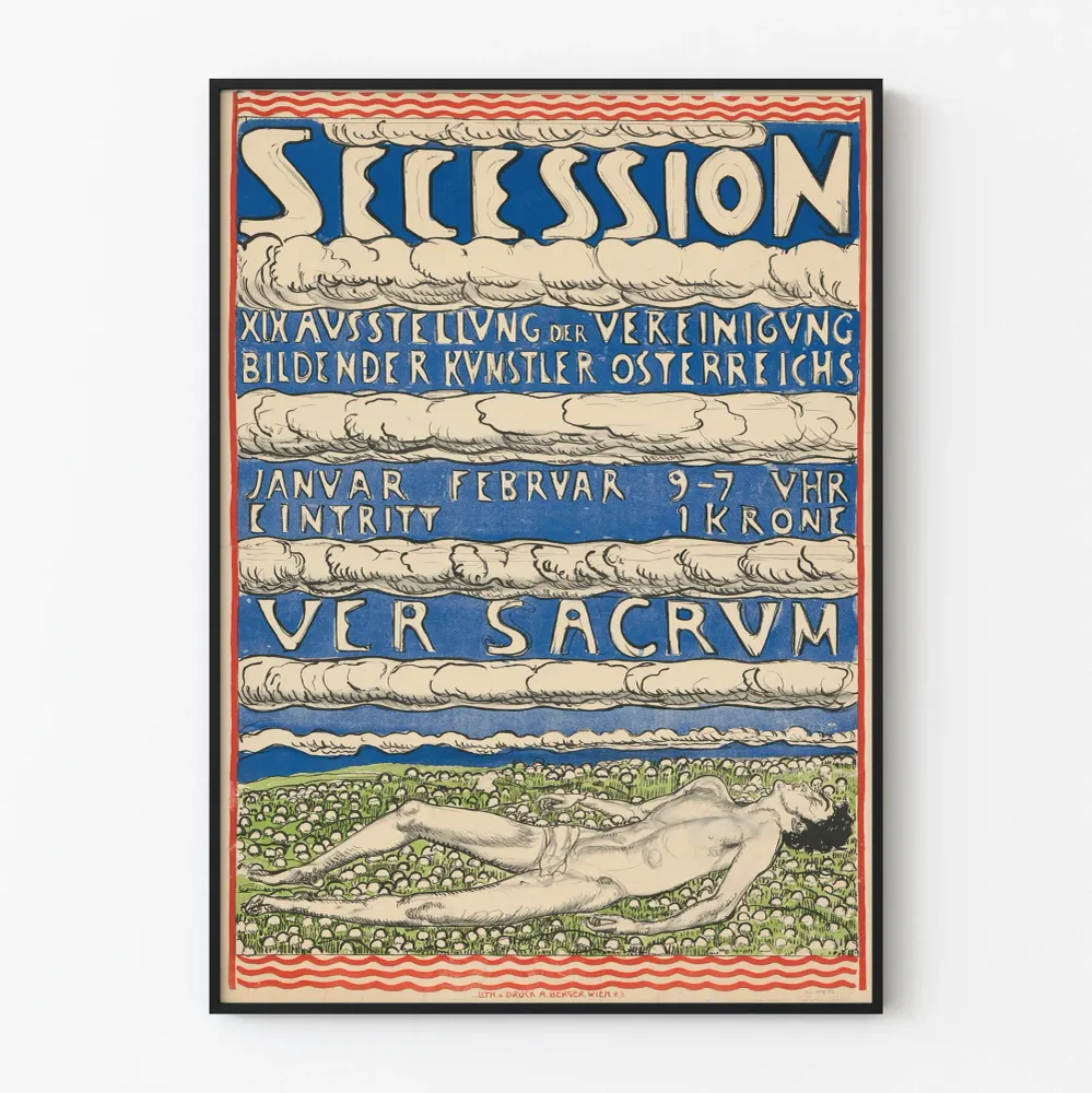 Jugoslavian secession XIX. vuosisadan näyttely itävaltalaisten taiteilijoiden juliste